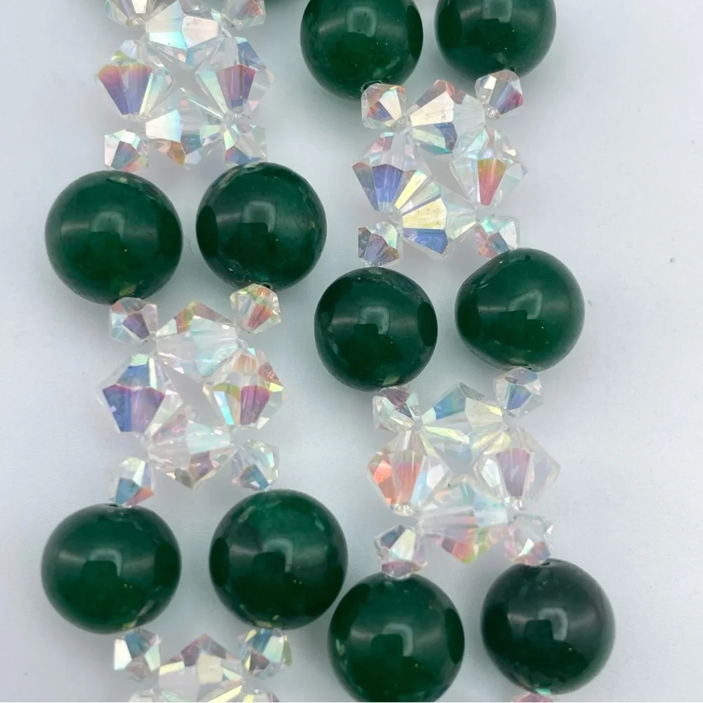 Earth-Mined Gemstone & Swarovski Crystal Necklacewith Glass Murano Glass Pendant